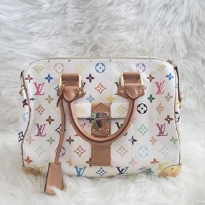 Louis Vuitton White Monogram Multicolor Speedy 30